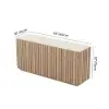 Aura 65" Ash Wood Slatted Natural TV Stand with Sintered Stone Top
