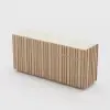 Aura 65" Ash Wood Slatted Natural TV Stand with Sintered Stone Top
