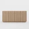 Aura 65" Ash Wood Slatted Natural TV Stand with Sintered Stone Top