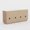 Aura 65" Ash Wood Slatted Natural TV Stand with Sintered Stone Top