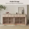 Aura 65" Ash Wood Slatted TV Stand with Sintered Stone Top – AUD-H3167