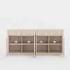 Aura 65" Ash Wood Slatted TV Stand with Sintered Stone Top – AUD-H3167