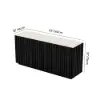 Picture of Aura 65" Ash Wood Slatted Black TV Stand with Sintered Stone Top