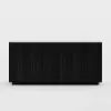 Picture of Aura 65" Ash Wood Slatted Black TV Stand with Sintered Stone Top