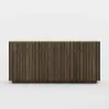Aura 65" Ash Wood Slatted TV Stand with Sintered Stone Top – AUD-H3169