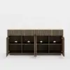 Aura 65" Ash Wood Slatted TV Stand with Sintered Stone Top – AUD-H3169