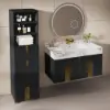 Artis 149cm Tall Bathroom Storage Cabinet & 92cm Wall-Mounted Single Vanity Set