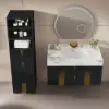 Artis 149cm Tall Bathroom Storage Cabinet & 92cm Wall-Mounted Single Vanity Set