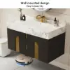 Artis 149cm Tall Bathroom Storage Cabinet & 92cm Wall-Mounted Single Vanity Set