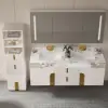 Artis 149cm Tall Bathroom Storage Cabinet & 152cm Wall-Mounted Double Vanity Set – White