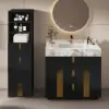 Artis 149cm Tall Bathroom Storage Cabinet & 92cm Single Vanity Set – Matte Black