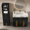 Artis 149cm Tall Bathroom Storage Cabinet & 92cm Single Vanity Set – Matte Black