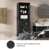 Artis 149cm Tall Bathroom Storage Cabinet & 92cm Single Vanity Set – Matte Black