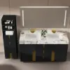 Artis 149cm Bathroom Storage Cabinet & 152cm Double Vanity Set with Sintered Stone Top – Matte Black