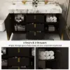 Artis 149cm Bathroom Storage Cabinet & 152cm Double Vanity Set with Sintered Stone Top – Matte Black