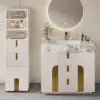 Artis 149cm Tall Bathroom Storage Cabinet & 92cm Single Vanity Set – White