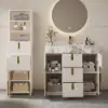 Artis 149cm Tall Bathroom Storage Cabinet & 92cm Single Vanity Set – White
