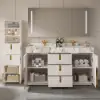 Picture of Artis 149cm Bathroom Storage Cabinet & 152cm Double Vanity Set with Sintered Stone Top – White