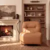 Genuine Leather Power Swivel Rocker Recliner Accent Chair with Phone Holder – AUD-H3177