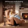 Genuine Leather Power Swivel Rocker Recliner Accent Chair with Phone Holder – AUD-H3177