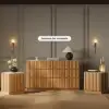 Aura 59" Natural Sintered Stone 6-Drawer Dresser with Lighting