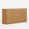 Aura 59" Natural Sintered Stone 6-Drawer Dresser with Lighting
