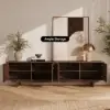 Panvyr 80" Ash Wood Walnut TV Stand with Storage