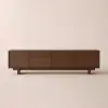 Panvyr 80" Ash Wood Walnut TV Stand with Storage