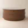 36-inch Ash Wood Round Coffee Table with Sintered Stone Top