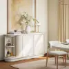 63" Faux Travertine Sintered Stone Sideboard