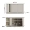 63" Faux Travertine Sintered Stone Sideboard