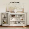 63" Faux Travertine Sintered Stone Sideboard