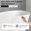 47" Japanese-style irregular freestanding stone resin soaking bathtub, marble effect