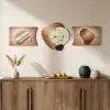3-Piece Pebble-Shaped Battery-Operated Wall Clock with Acrylic and MDF Panels