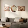 3-Piece Pebble-Shaped Battery-Operated Wall Clock with Acrylic and MDF Panels