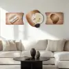 3-Piece Pebble-Shaped Battery-Operated Wall Clock with Acrylic and MDF Panels