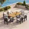 Picture of Tevara Outdoor Extendable Teak & Aluminium Dining Table – Dark Grey