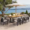 Picture of Tevara Outdoor Extendable Teak & Aluminium Dining Table – Dark Grey