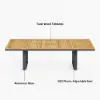 Picture of Tevara Outdoor Extendable Teak & Aluminium Dining Table – Dark Grey