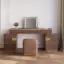 Horva Extendable Walnut Makeup Vanity Set (57"–73")