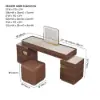 Horva Extendable Walnut Makeup Vanity Set (57"–73")