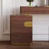 Horva Extendable Walnut Makeup Vanity Set (57"–73")