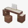 Horva Extendable Walnut Makeup Vanity Set (57"–73")