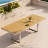Tevara Outdoor Extendable Teak & Aluminium Dining Table – Sand
