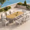 Tevara Outdoor Extendable Teak & Aluminium Dining Table – Sand