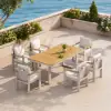 Tevara Outdoor Extendable Teak & Aluminium Dining Table – Sand