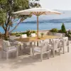 Tevara Outdoor Extendable Teak & Aluminium Dining Table – Sand