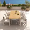 Tevara Outdoor Extendable Teak & Aluminium Dining Table – Sand