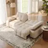 96" 2-Seater Genuine Leather Power Convertible Sleeper Sofa with Adjustable Armrests
