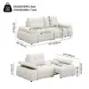 96" 2-Seater Genuine Leather Power Convertible Sleeper Sofa with Adjustable Armrests